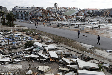 Mexico Beach and Panama City were the areas worst affected by the hurricane, with houses completely flattened beyond repair.