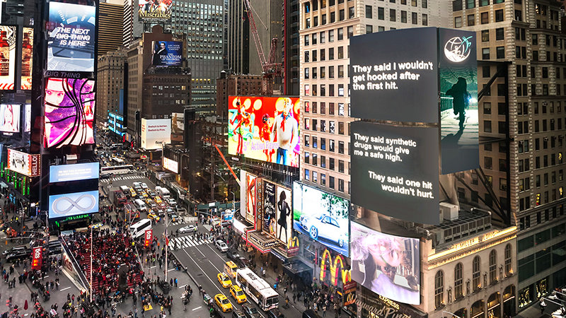Truth About Drugs PSAs air in Times Square New York